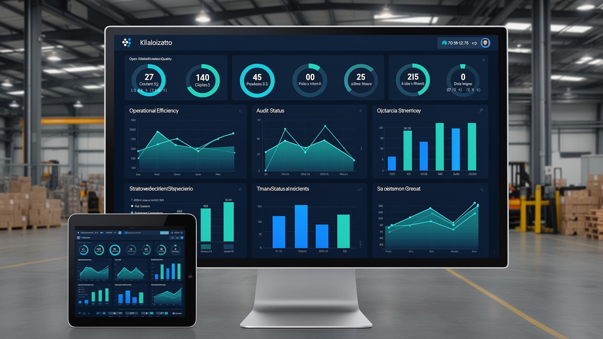 Dashboard de gestion de calidad industrial en tiempo real con KPIs
